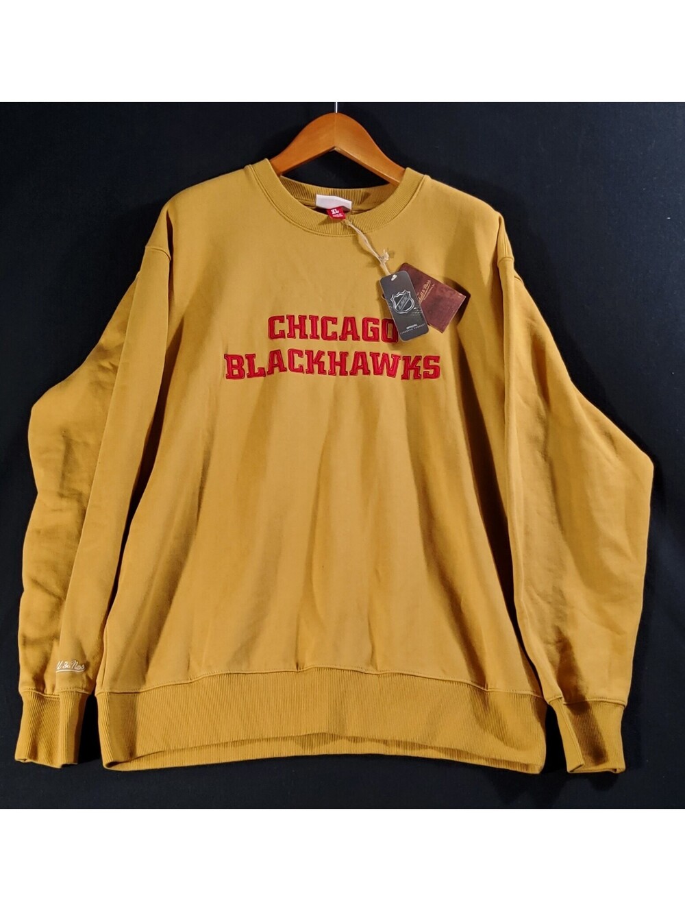 Chicago Blackhawks Mitchell & Ness Fleece Sweatshirt Embroidered Men's XL NHL